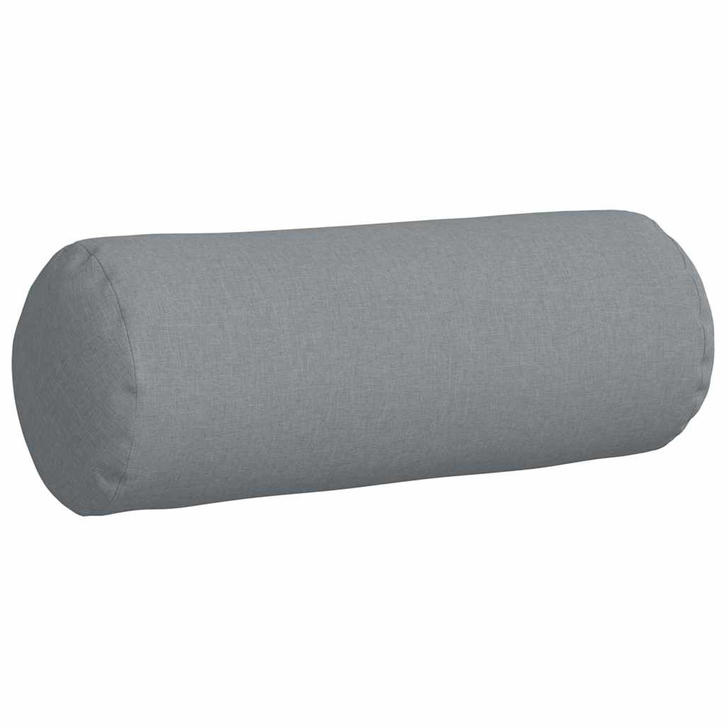 Bolster Cushions 2 pcs Light Grey Ø 25 x 70 cm Fabric