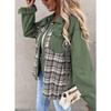 Denim Jacket, Long Sleeved, Checkered, Button Up, Shirt, Jacket Top