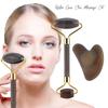 Newest Gray Agate Face Massage Tool Set Jade Roller Gua Sha Board Facial Skin Lifting Anti-Aging Beauty Face Roller Puffy Eyes