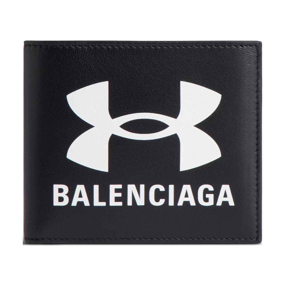 Balenciaga Logo Flap Wallet Men Wallet Black 8177172ABLN1000