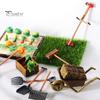 1 Set Dollhouse Miniatures High Simulation Best Gift Plastic Mini Farm Tool Shovel Rake for Micro-landscape Scene
