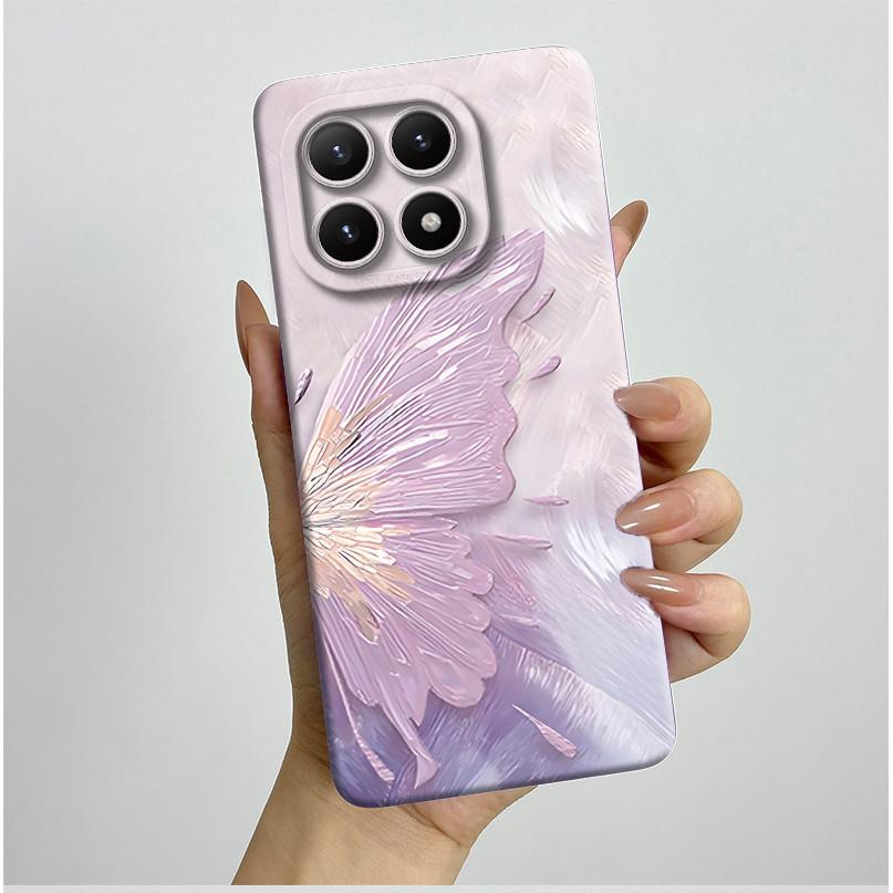 New For Xiaomi 15T Pro 15TPro Xiaomi15TPro Phone Case Aesthetic Pretty Butterfly Flowers Soft Silicone Shockproof Back Cover
