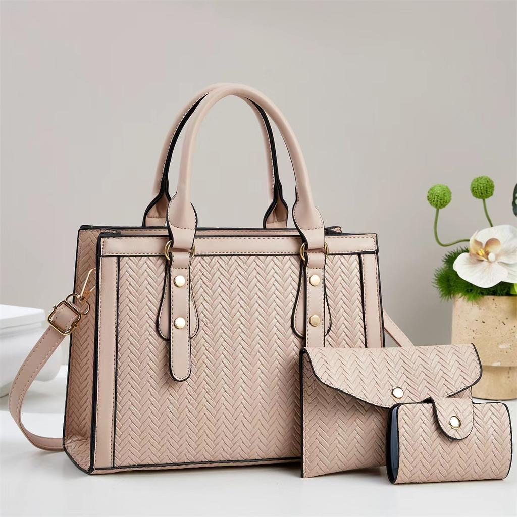 Luxury Designer Handbag Large Tote Bag for Women 2026 Pu Leather Female Three Piece Set Ladies Top Hand Woman Shoulder Crossbody