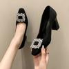 French High Heels for Women 2024 Versatile Women's Shoes Hot Selling Spring New Design Comfortable Rhinestone Decorated Shoes