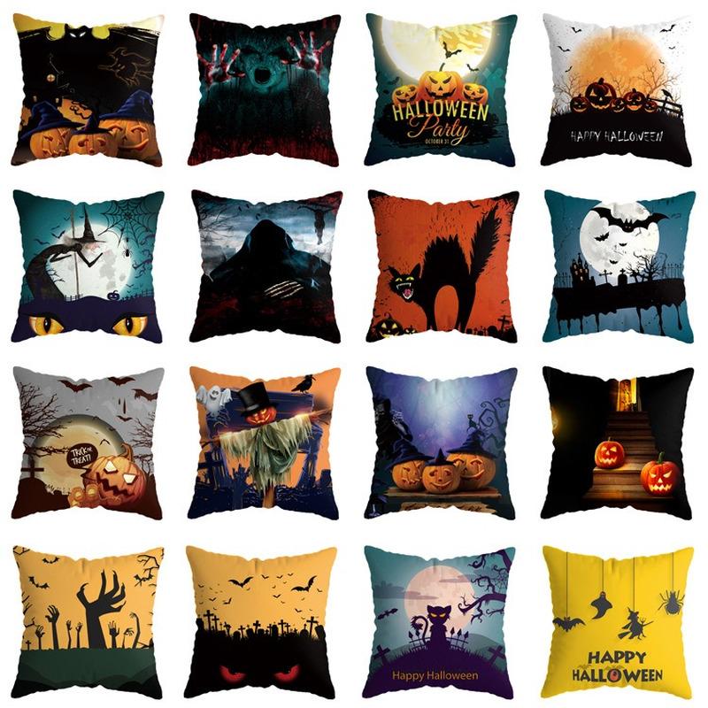 Halloween Horror Pillow Cover Sofa Car Waist Cushion Cover Pillow Case Bedroom Decoration Waist Cushion Cover (no Interior)