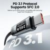 TOOCKI TX111C4 240 В OLED-дисплей USB-C кабель 1 м Быстрая зарядка Кабель для передачи данных 480 Мбит/с для ноутбуков/планшетов/телефонов