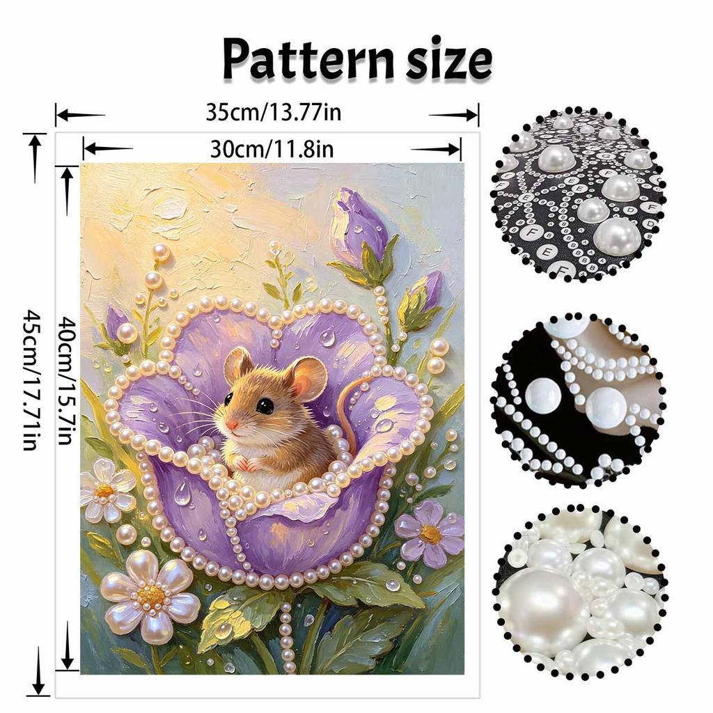 Cute mouse pearl painting handmade diy pearl art painting stickers home decoration gifts