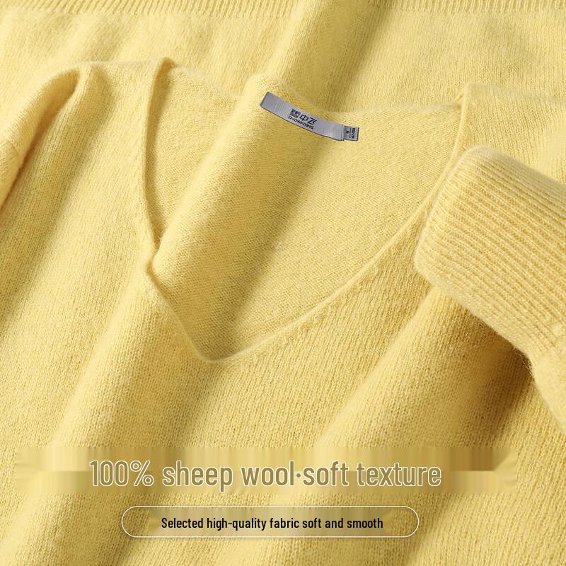 SNOWFLYING Женский базовый трикотажный свитер с V-образным вырезом из 100% мериносовой шерсти