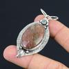 Anniversary Gift For Her Natural Bloodstone Gemstone Pendant Flower 925 Silver