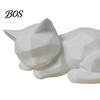 Small Cat Desk Decorations 3D Printed Sleeping Figurines, Geometric Statue, Minimalist Cute Mini Desktop Ornaments Art Crafts Decoration for
