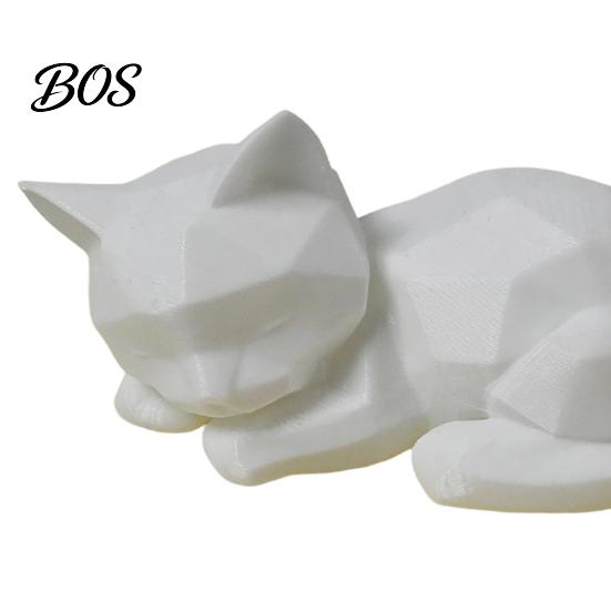 Small Cat Desk Decorations 3D Printed Sleeping Figurines, Geometric Statue, Minimalist Cute Mini Desktop Ornaments Art Crafts Decoration for