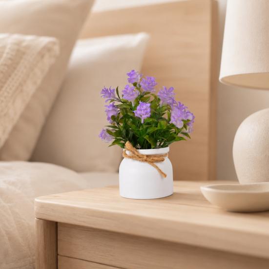 Mini Simulated Potted Plant, Maintenance-Free Desktop Decor, Rustic Style Mini Flower Pots, for Office Bathroom Bookshelf Spaces