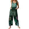 Womens Casual Overalls Jumpsuits Adjustable Straps Sleeveless Print Comfy Rompers With Pocket
