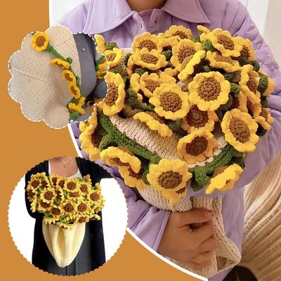 Одеяло-букет своими руками, вязаное крючком, подсолнух, изделие) Пеленка для подруги Чехол Bl A6M1