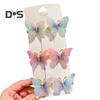 6Pcs Butterflies Decor Hair Clip Rhinestone Embellished Girl Princess Hair Pin Animal Shape Hair Pin Hair Accessories