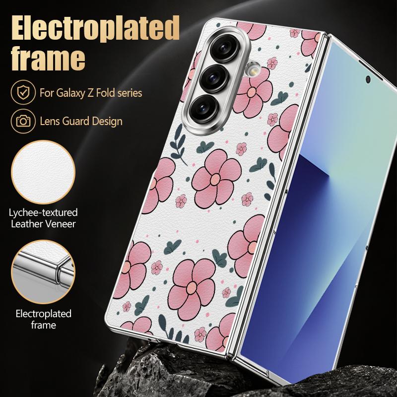 Винтажный Чехол с Цветами Клевера для Samsung Z Fold 8 Ultra 7 6 5 Роскошная Металлическая Кожаная Накладка Жесткий Чехол для Телефона для Galaxy Z Fold8 Fold7 Fold6