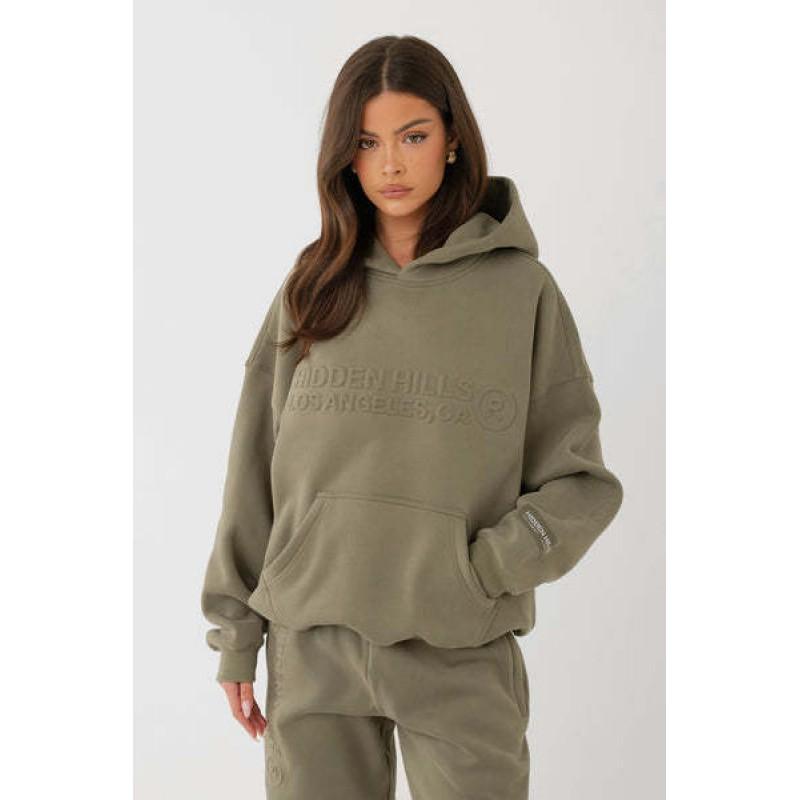HIDDEN HILLS Oversized Hoodie With Kangaroo Pocket Street Style Sweatshirt