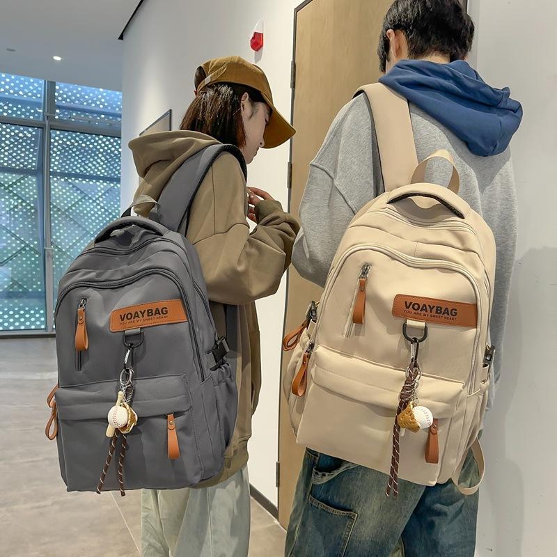New Schoolbag Women's Simple Large-capacity Casual Backpack Male High School College Student Computer Backpack