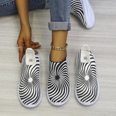 Женская обувь Вязание носки Кроссовки женские Весна Лето Слипоны Плоские туфли Женские Большие размеры Лоферы Плоские туфли Ходьба Красовки Famela