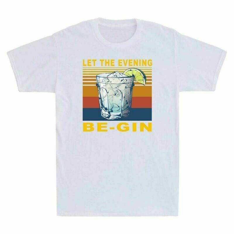 Cocktail Let The Evening Begin Vintage Funny Drinking Lovers Gift Unisexs Tshirt