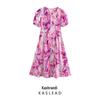 2025 Spring Women's European & American Fashion Short Sleeve Stretch Printed Dress