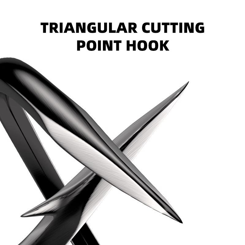 16pcs Anti-dropping Giant Hook Offset Barbed Hook for Black Carp Fishing Angled Point Design with Anti-Slip Barb Anchor Hook Bold Bulk Fishing Hook