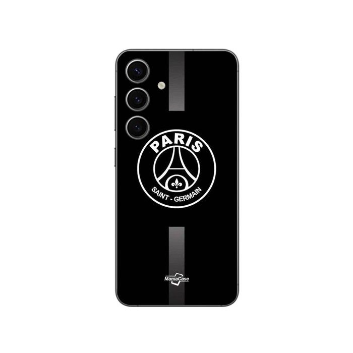 Coque pour Samsung Galaxy S25 Plus psg logo jordan gris fond noir