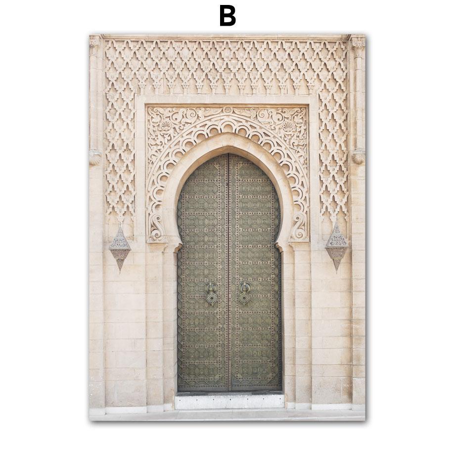 Arabian Palace Muslim Mosque Islamic Script East Gate Wall Art Print Canvas Painting Living Room Decor Poster And Home Picture