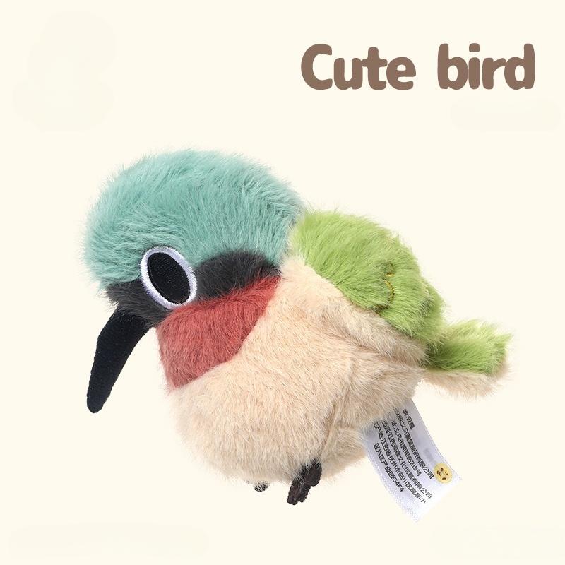 11cm Cartoon Funny Bird Series Plush Toys Soft Cute Jungle Forked Sunbird Stuffed Animals Perfect Birthday Gift for Kids or Boys