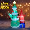 5.91FT Inflatable Christmas Tree Gnome Set Toy Yard Party Decoration Festive Gift With LED Litght Supplies Xmas Home Ornament