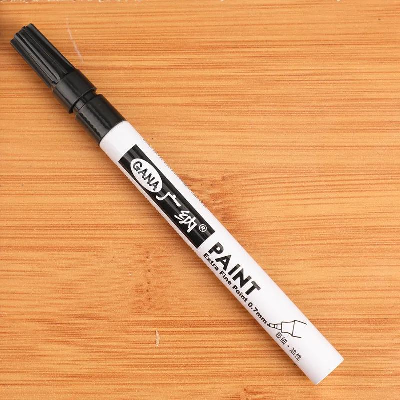 1 Pc 0.7mm Waterproof Paint Markers Automotive Metal Wood Writing Fabric DIY Paint Oil Based White Black Permanent Paint Markers