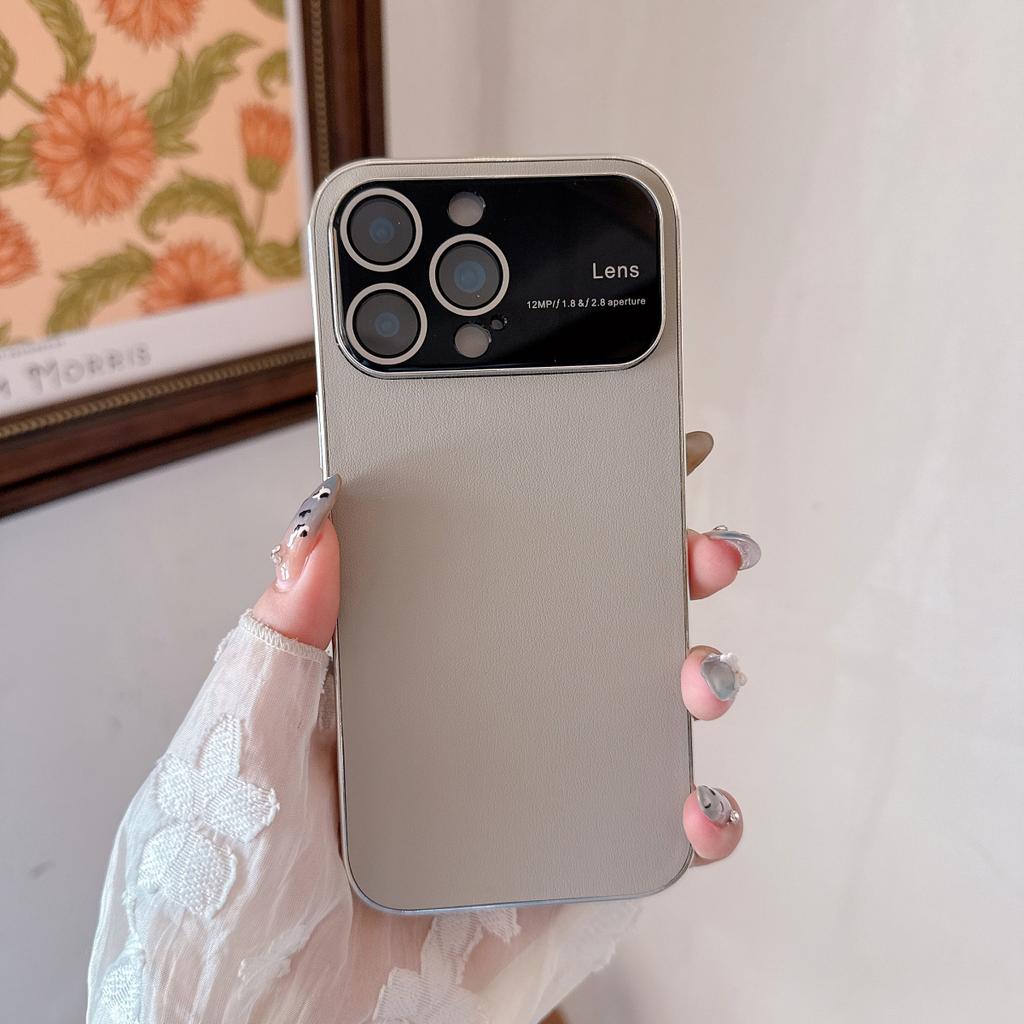 Официальный оранжевый чехол из веганской кожи для iPhone 17 Air 16 15 14 13 12 11 Pro Max Plus, роскошная стеклянная крышка с большим окном, бампер