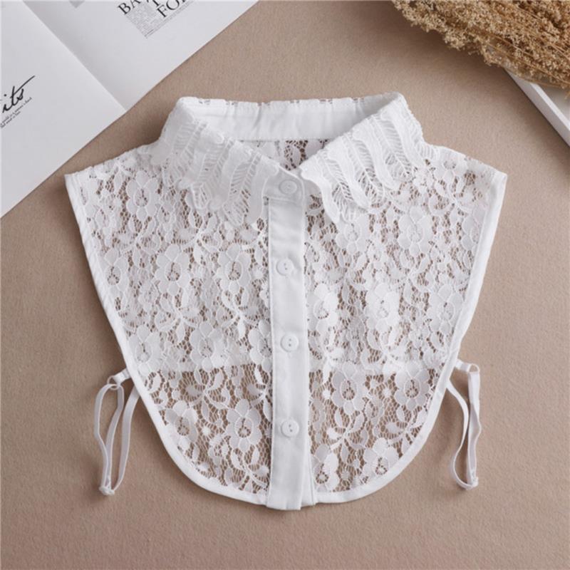 Fashion White Fake Collar Women Detachable Collars Black Woman False Collar Lace Removable Half Shirts Tie Top Collars Decor
