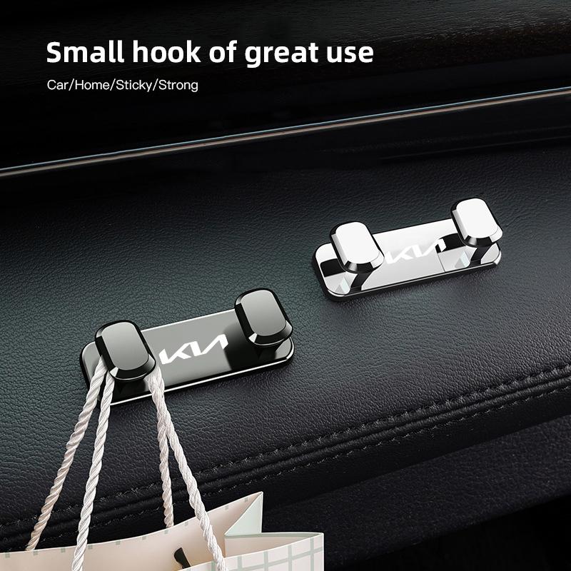 AANJ1 1pc Car Mini Storage Hook Metal Adhesive Hook Storage Rack Kia Sportage Ceed Picanto Rio ProCeed Niro 5 3 4 K7 5 8 3 9 Ray