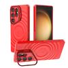Luxury For Magsafe Wireless Charge Folding Lens Holder Ripple Magnetic Case For Samsung Galaxy S25 Ultra Plus Matte Soft Cover