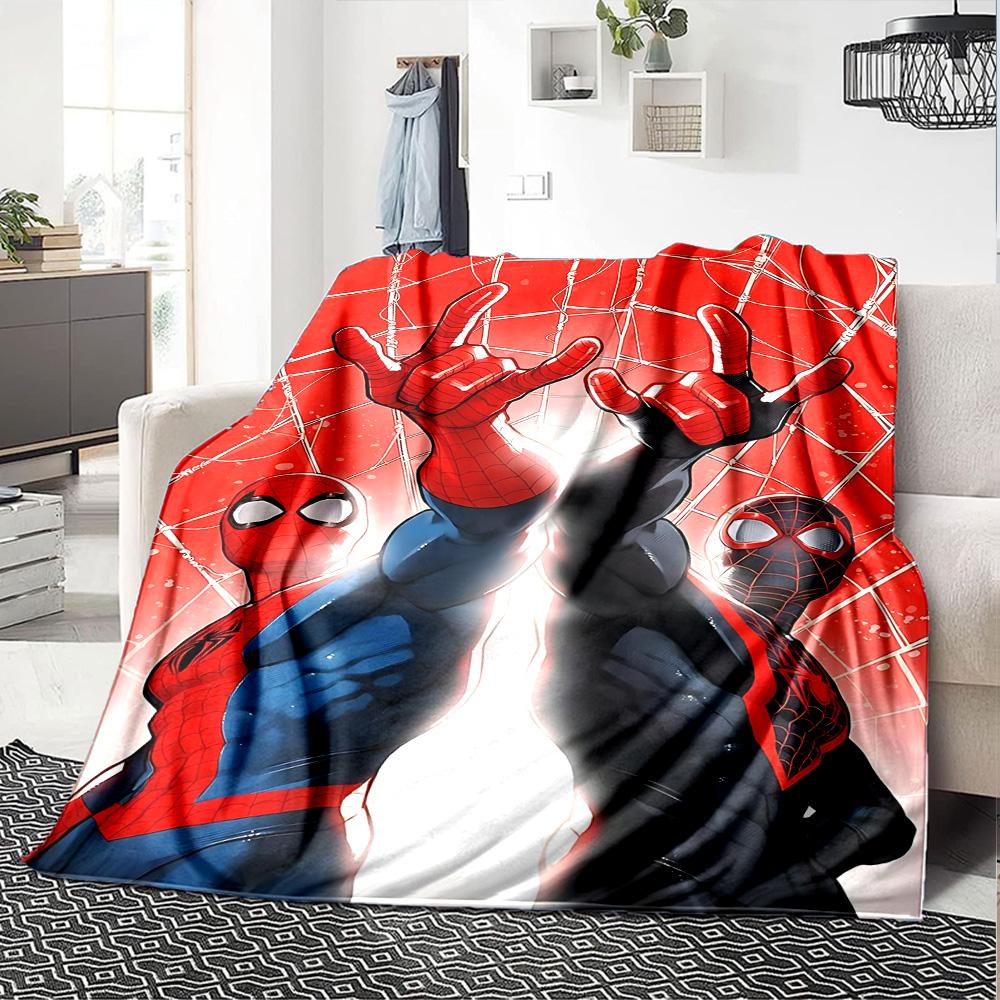 Spiderman Spiderverse Flannel Blanket Super Soft Warm Cozy Blanket For Sofa Bed Office Travel Allseason Home Decor Gift