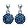 [K3799] - Silver Earrings 'Déesse' Silver Blue (rhodium-plated) - 12x7 Mm