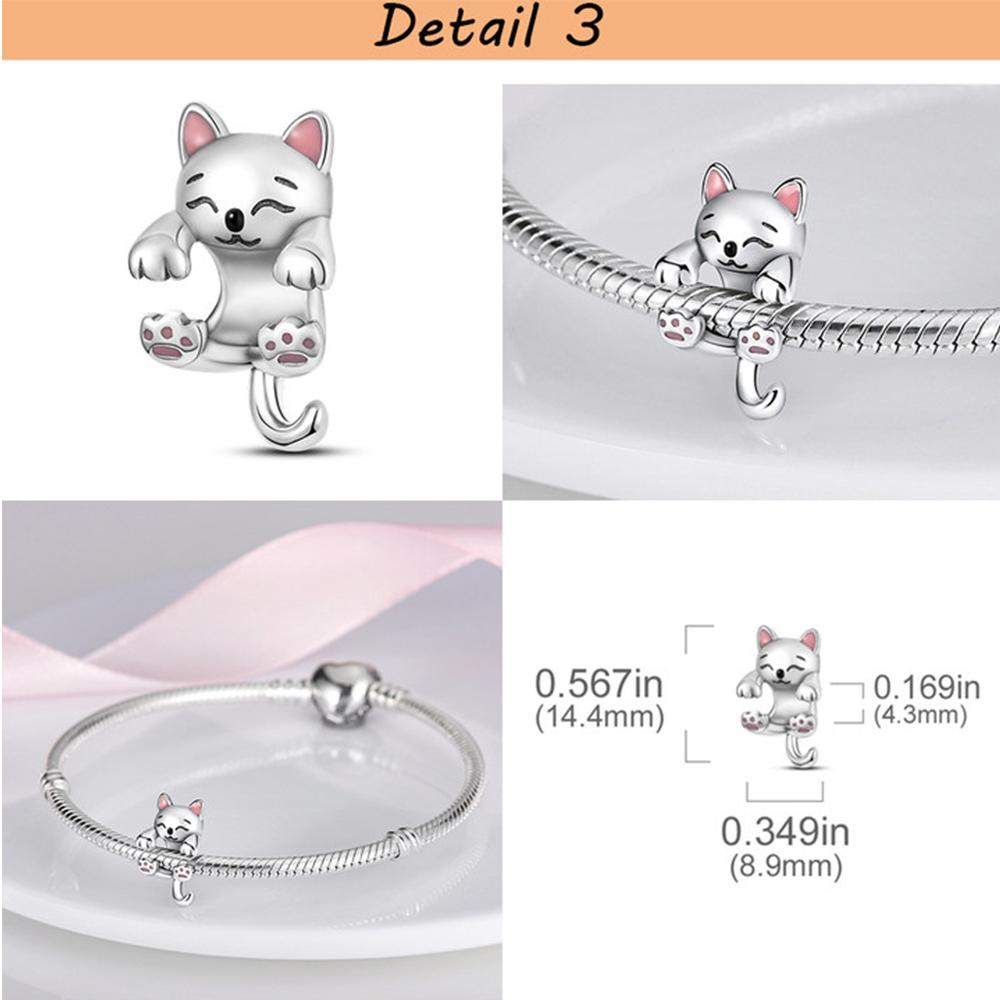 Charms Copper Copper Love Heart Dog Cat Paws Pendant Beads Fit Original Mula Bracelet Diy Jewelry For Women