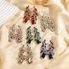 Exquisite Leaf Rhinestone Earrings Shining Crystal Jewelry Wedding Party Earrings Banquet