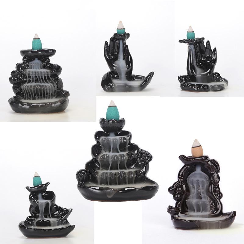 Black mountain flowing water backflow incense burner creative home decoration exquisite handicraft deodorization incense burner 7