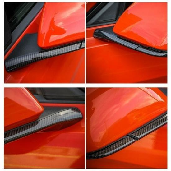 Декоративная накладка-полоска на боковое зеркало заднего вида для Ford Mustang 2015+ Углепластик