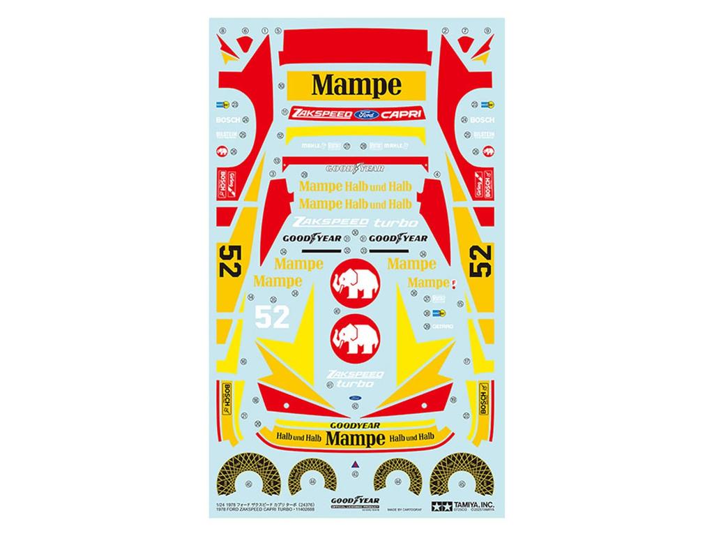 Tamiya Sports Car Series 376 1978 Ford Zakspeed Capri Turbo Plastic Model Kit 24376 1/24 No.