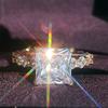 Luxurious Square Zircon Simple and High-end Sparkling White Women's Elegant Daily Engagement Ring