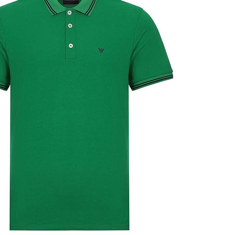 Emporio Armani Однотонная узкая мужская футболка-поло Зеленая 8N1F2B-1JPTZ-0581