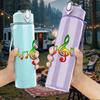1PC Treble Clef Color Music Note Art Print 750ml Color Plastic Sports Water Bottle Leakproof Flip Straw Lid Suitable for Sports Office Home Use