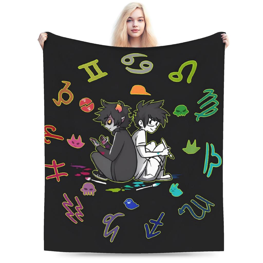 Homestucks Video Game Flannel Blanket Autumn Warm Soft Throw Blanket for Child Home Decor Pattern Bedspread Sofa Bed Cover