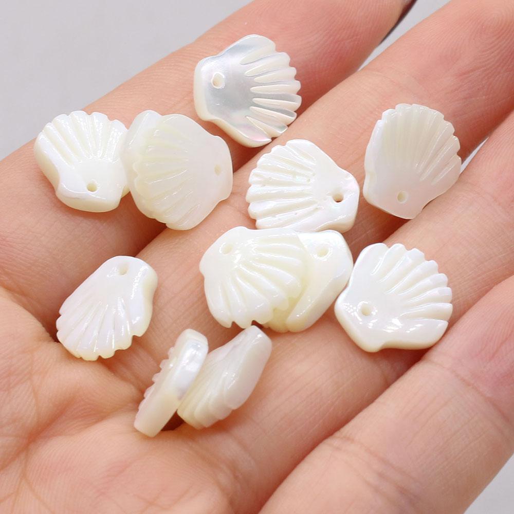 5Pcs, White Natural Shell Pendant, Fashion Sector-Shaped Charms For Jewelry Making DIY Necklace Earrings Accessory, Mardi Gras Valentine's Day Craft