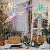 2PCS Large Foil Ceiling Garlands Decorative Honeycomb Snowflake Iridescent Snowflake  Party