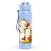 1PC Cat Hiding Inside Gift Box Art Print 750ml Color Plastic Sports Water Bottle Leakproof Flip Straw Lid Suitable for Sports Office Home Use