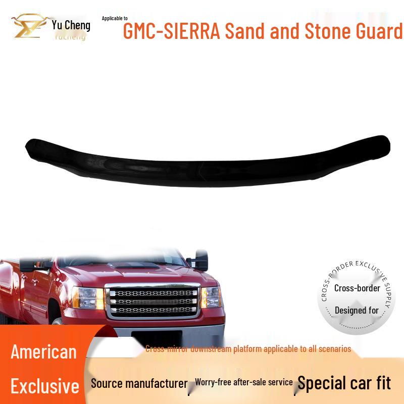 Трансграничный бестселлер: Черный Защититель Капота и Спойлер для GMC Sierra Защита от Песка и Камней Внешняя Модификация.